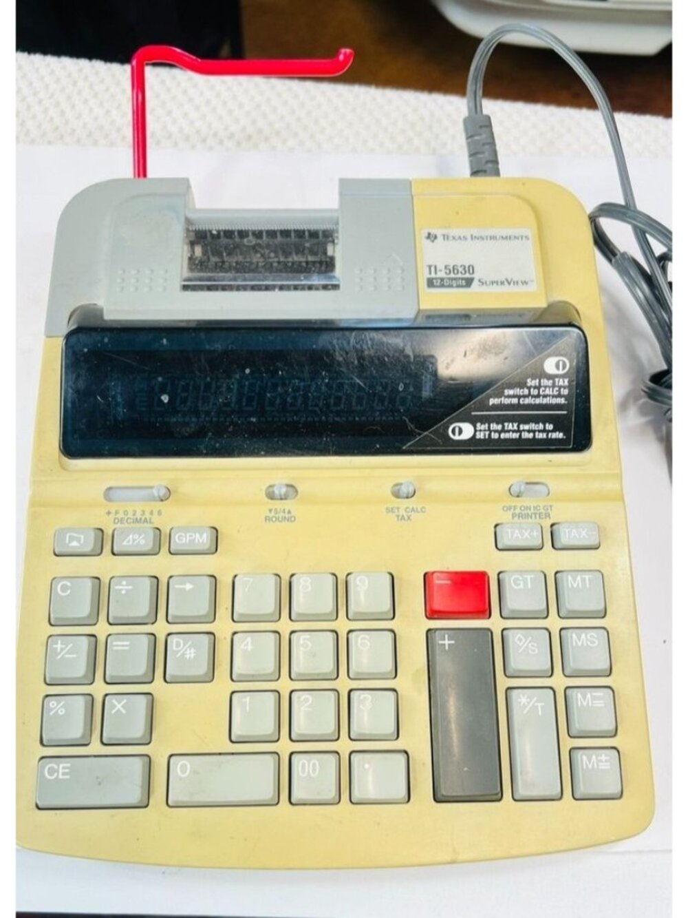 Vintage Texas Instruments TI-5630 SuperView 12-Digit Desktop Printing Calculator